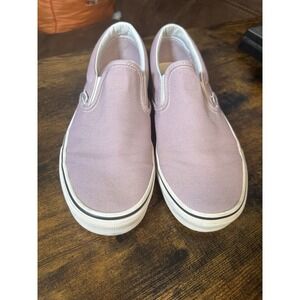 Vans Womens Classic Slip-On Mauve Pink Rose Canvas Skate Sneakers Shoes Size 9.5